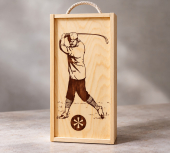 2er Wein-Holzkiste „Golf“ – Geschenkbox für 2 Flaschen